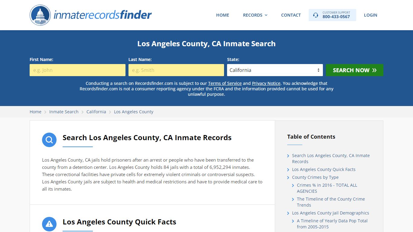 Los Angeles County, CA Inmate Lookup & Jail Records Online